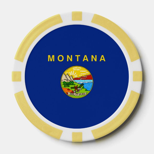Montana State Flag Design Poker Chips (Front)
