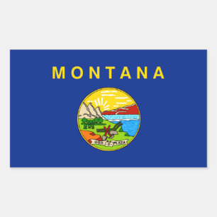 Montana State Flag Design Rectangular Sticker