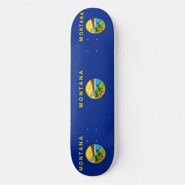 Montana State Flag Design Skateboard (Front)