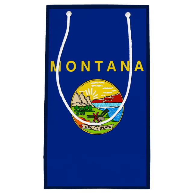 Montana State Flag Design Small Gift Bag (Front)