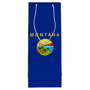 Montana State Flag Design Wine Gift Bag