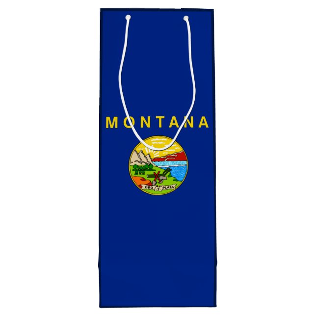 Montana State Flag Design Wine Gift Bag (Back)