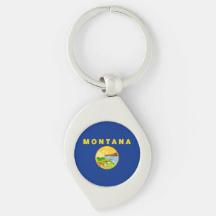 Montana State Flag Key Ring