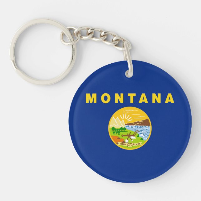 Montana State Flag Key Ring (Front)