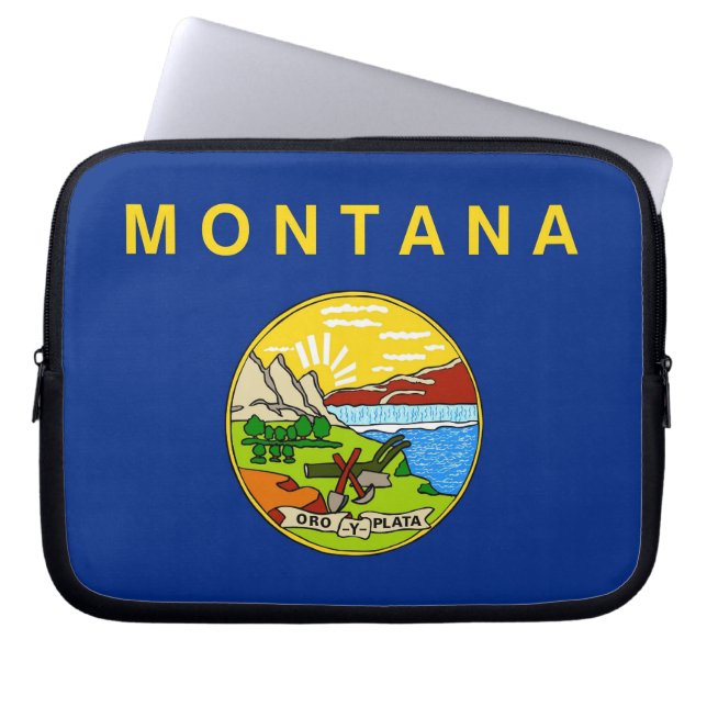 Montana State Flag Laptop Sleeve (Front)