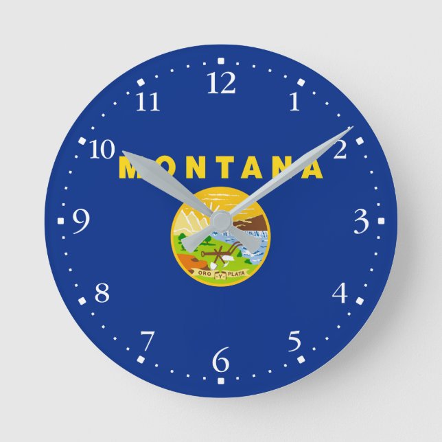 Montana State Flag Round Clock (Front)