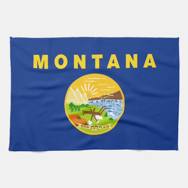 Montana State Flag Tea Towel (Horizontal)
