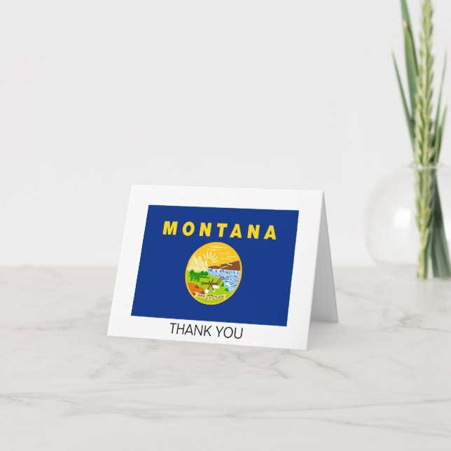 Montana State Flag Thank You Card (Front)