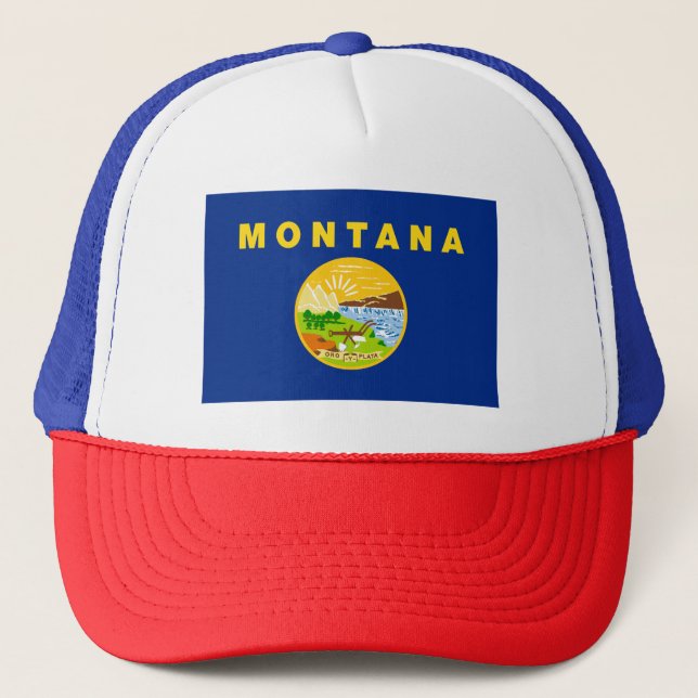 Montana State Flag Trucker Hat (Front)