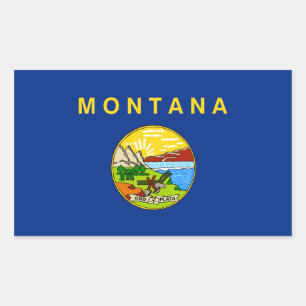 Montana State Flag, United States Rectangular Sticker