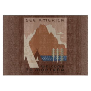 Montana State: Indian Tribes, Mountains, Prairie Cutting Board
