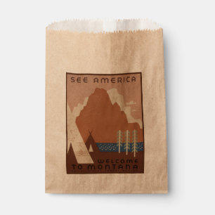 Montana State: Indian Tribes, Mountains, Prairie Favour Bags