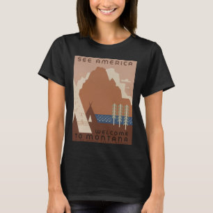 Montana State: Indian Tribes, Mountains, Prairie T-Shirt