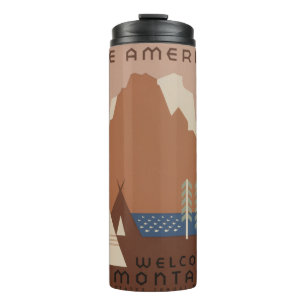 Montana State: Indian Tribes, Mountains, Prairie Thermal Tumbler