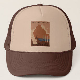 Montana State: Indian Tribes, Mountains, Prairie Trucker Hat