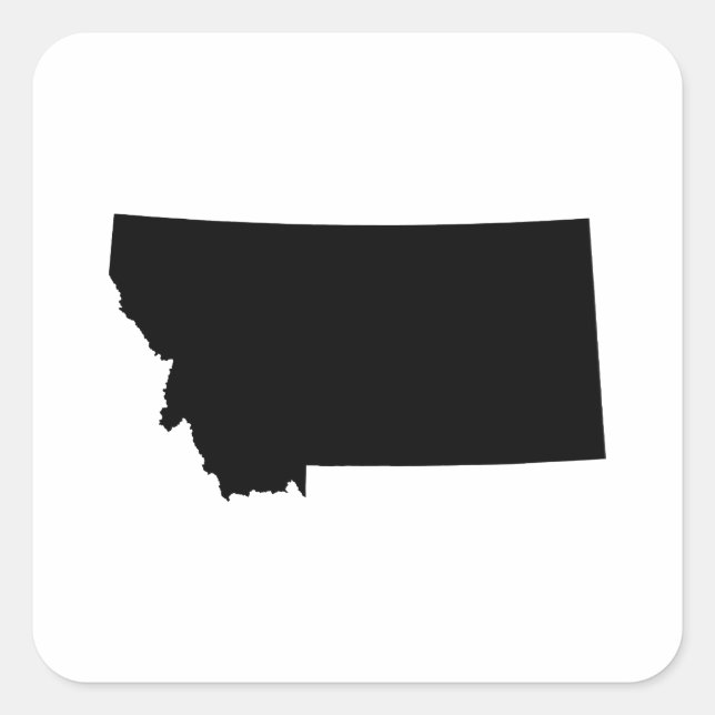 Montana State Outline Square Sticker (Front)