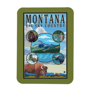 Montana State Scenes Magnet