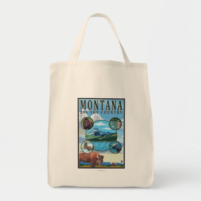Montana State Scenes Tote Bag (Front)