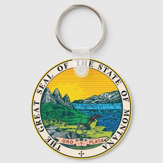 Montana state seal america republic symbol flag key ring (Front)