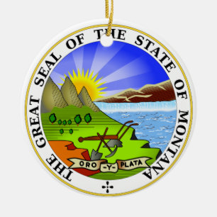Montana State Seal Ceramic Tree Decoration
