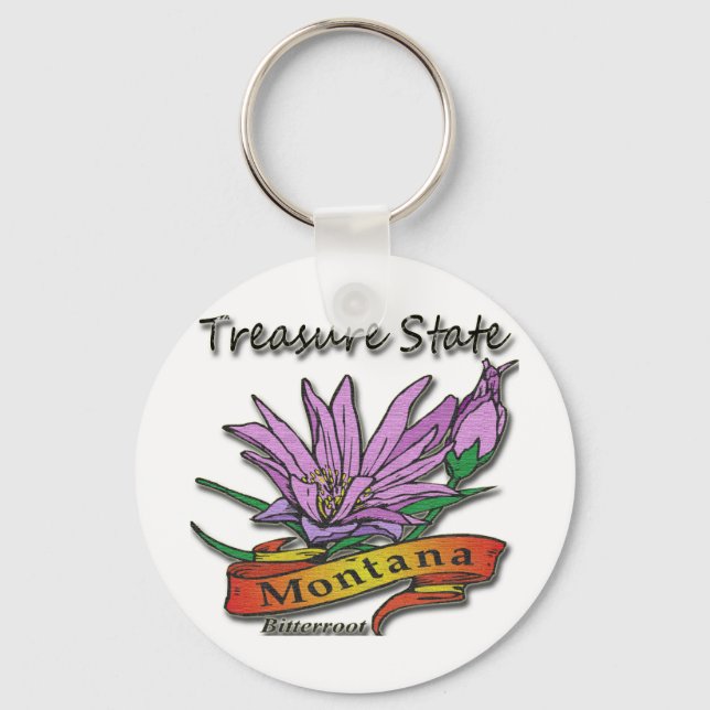 Montana Treasure State Bitterroot Key Ring (Front)