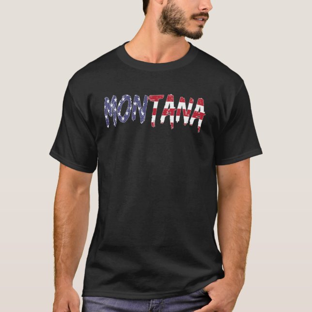 Montana  US States  America  USA  USA flag  Montan T-Shirt (Front)