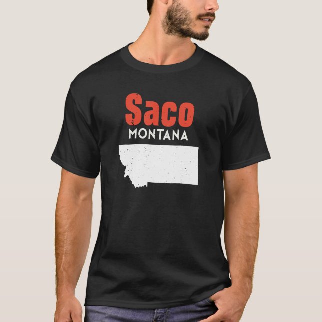 Montana Usa State America Travel Montanan Saco T-Shirt (Front)