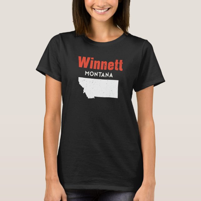 Montana Usa State America Travel Montanan Winnett T-Shirt (Front)