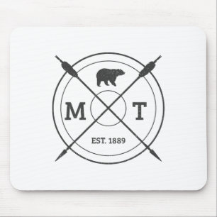 Montana Usa Vintage Grizzly Bear America Souvenir Mouse Mat