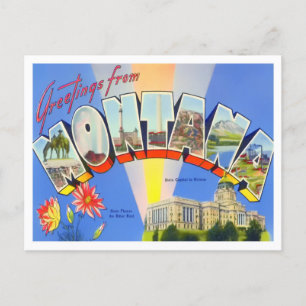Montana Vintage Big Letters Postcard