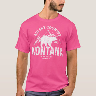 Montana Vintage Grizzly Bear Camping Hiking Souven T-Shirt