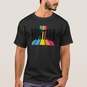 Montana Vintage Modern Retro Stripes Cool Montana T-Shirt
