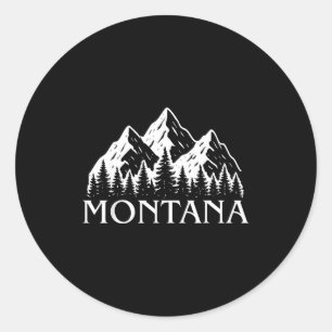 Montana vintage mountain outdoors big sky country classic round sticker