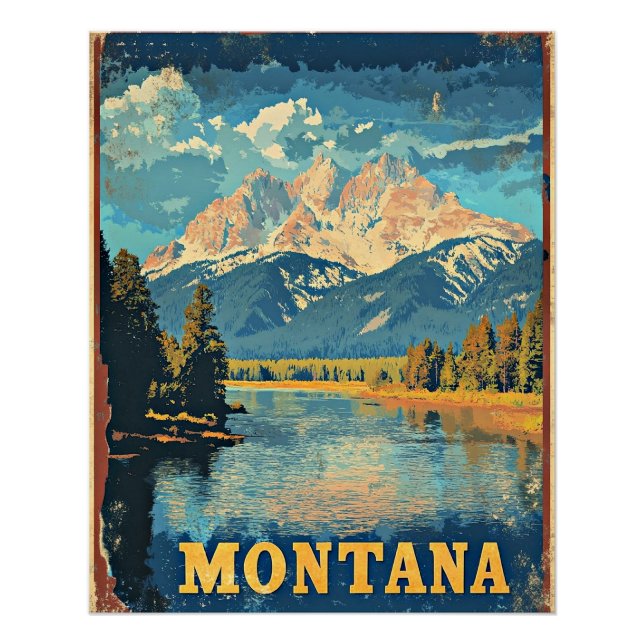 Montana Vintage Travel Poster (Front)