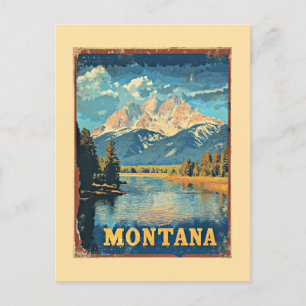 Montana Vintage Travel Poster Postcard