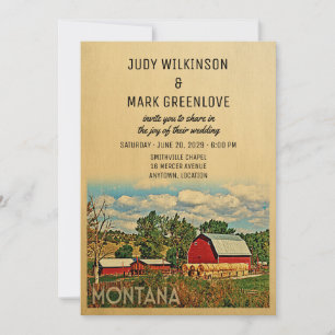 Montana Wedding Invitation Farm Barn Rustic