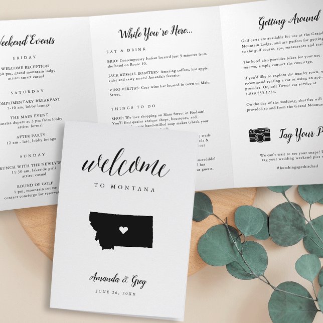 Montana Wedding Welcome Letter & Itinerary Tri-Fold Programme (Creator Uploaded)