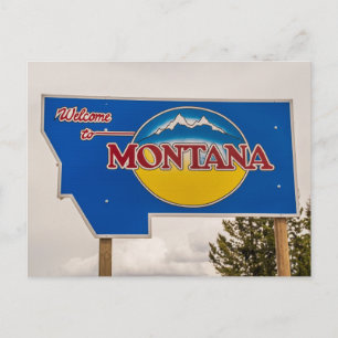 Montana Welcome Sign - Montana border Postcard