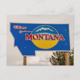 Montana Welcome Sign - Montana border Postcard