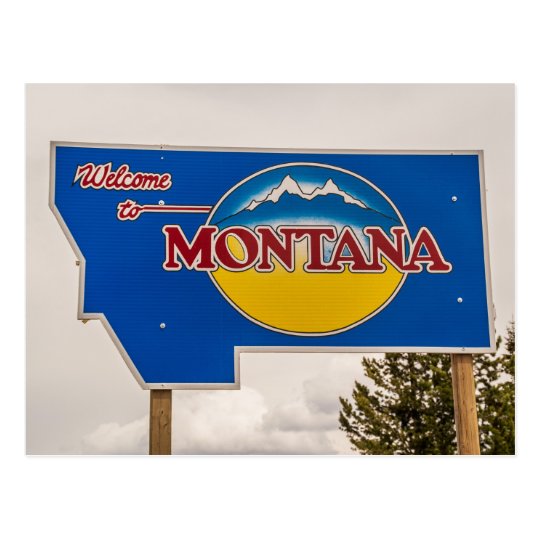 Montana Welcome Sign - Montana border Postcard