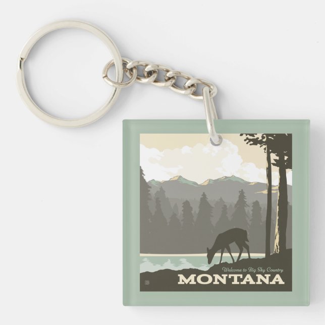 Montana | Welcome to Big Sky Country Key Ring (Front)
