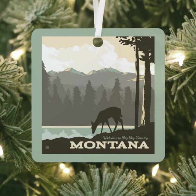 Montana | Welcome to Big Sky Country Metal Tree Decoration (Insitu)