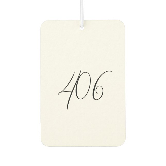 Montana White With Black Area Code Air Freshener (Front)