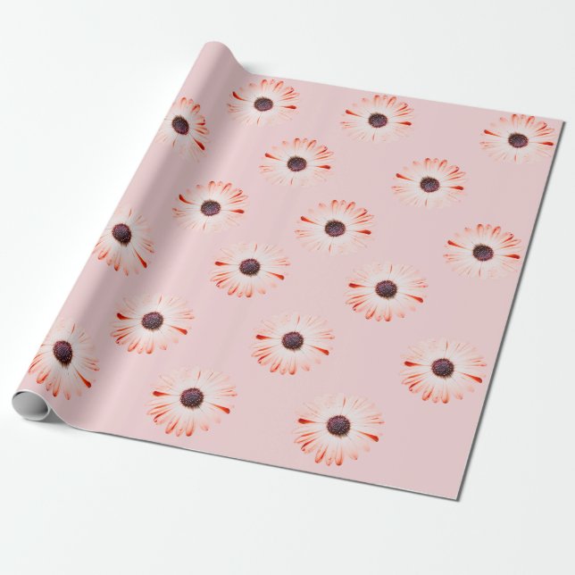 Montana Wildflowers In Pink Wrapping Paper (Unrolled)