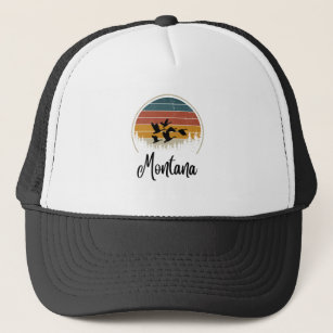 Montana with Vintage Sun and Flock of Birds Trucker Hat