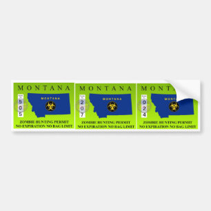 Montana Zombie Hunting Permit Bumper Sticker