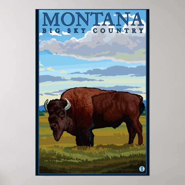 MontanaBison Vintage Travel Poster (Front)