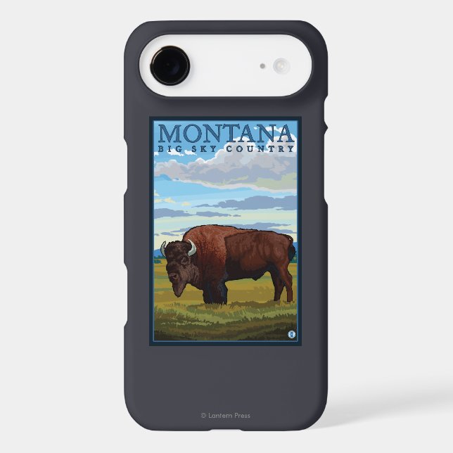 MontanaBison Vintage Travel Poster Case-Mate iPhone Case (Back)