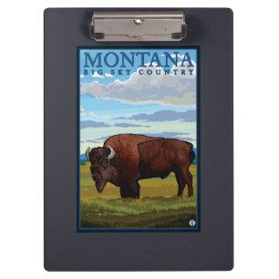 MontanaBison Vintage Travel Poster Clipboard
