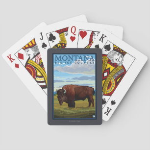 MontanaBison Vintage Travel Poster Playing Cards